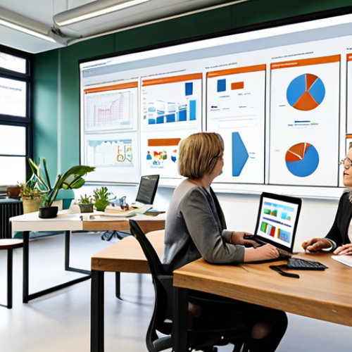 Home 4 **Image Prompt:** A diverse team of procurement professionals collaborating around a digital dashboard displaying data analytics, supplier performance metrics, and risk assessment charts. The scene is set in a modern, open-plan office with plants and natural light, emphasizing a collaborative and forward-thinking work environment. Subtle Dutch design elements are incorporated (e.g., tulip on a desk, modern furniture). Focus on conveying a sense of data-driven decision-making and teamwork.